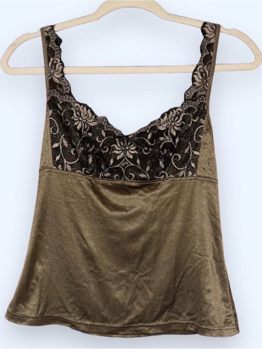 Arianne Brown Cami with Black Floral Lace